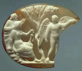 Kamee, die Ikarus und Daedalus darstellt, 27 v. Chr.-14 n. Chr. (Sardonyx)